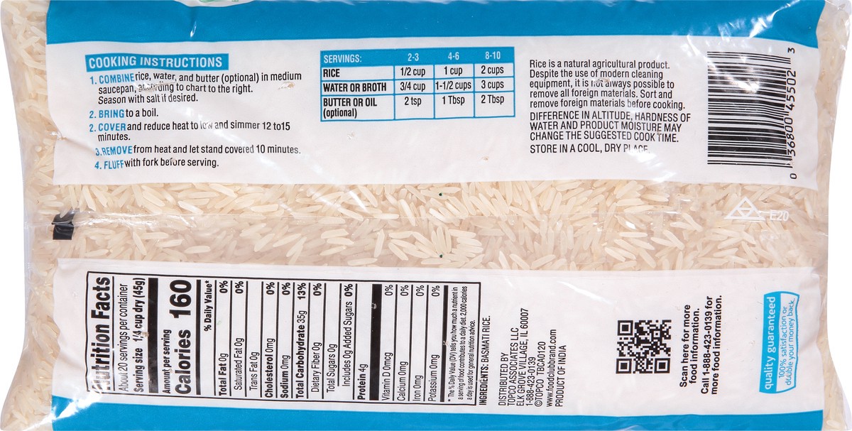 slide 6 of 9, Food Club Basmati Rice, 32 oz
