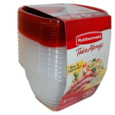 slide 1 of 1, Rubbermaid Deep Squares TakeAlongs Food Storage Container - 5.2 Cup, 8 ct