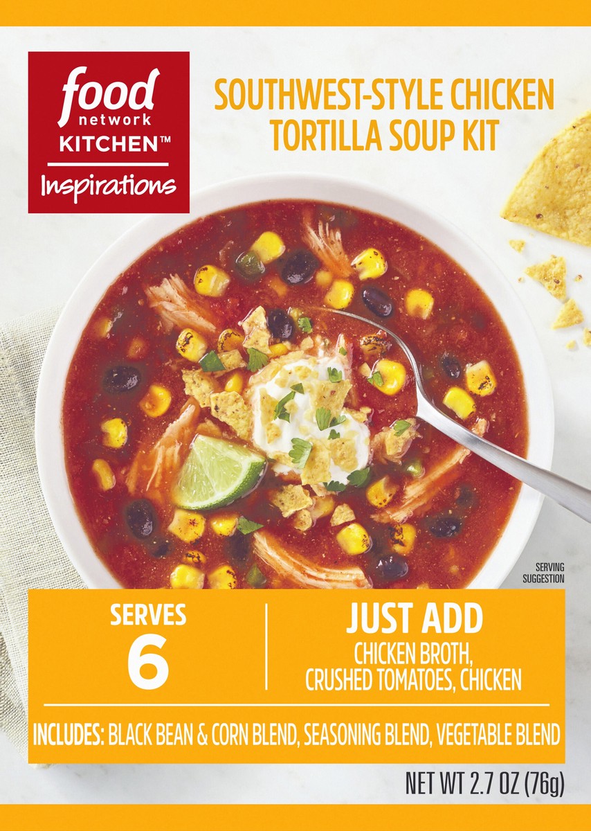 slide 12 of 13, Food Network Kitchen Inspirations Southwest-Style Chicken Tortilla Soup Meal Kit, 2.7 oz Box, 2.7 oz