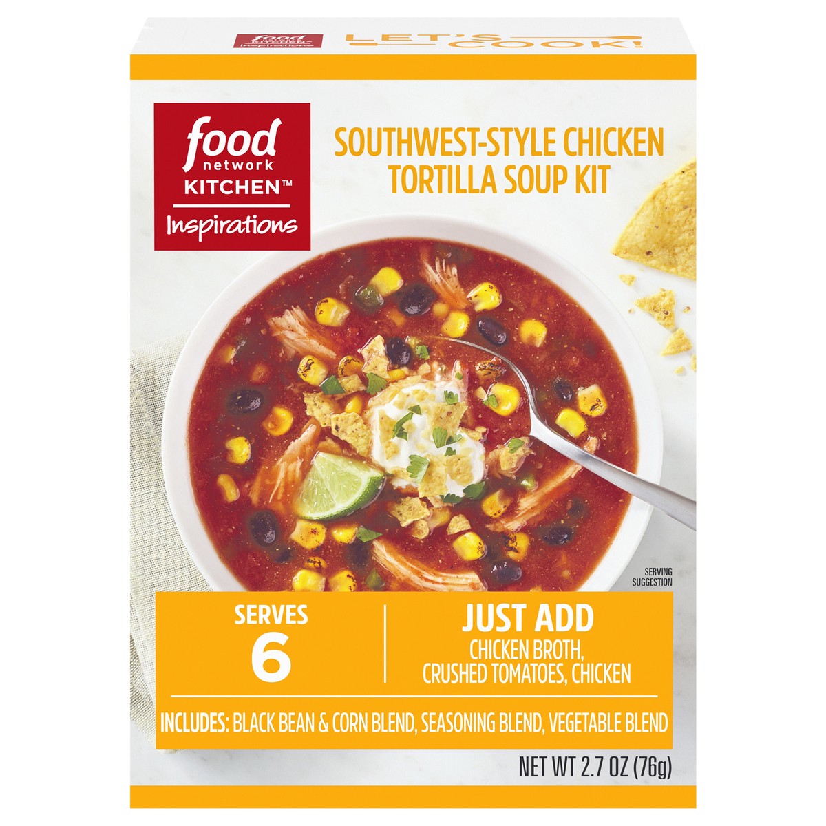 slide 7 of 13, Food Network Kitchen Inspirations Southwest-Style Chicken Tortilla Soup Meal Kit, 2.7 oz Box, 2.7 oz