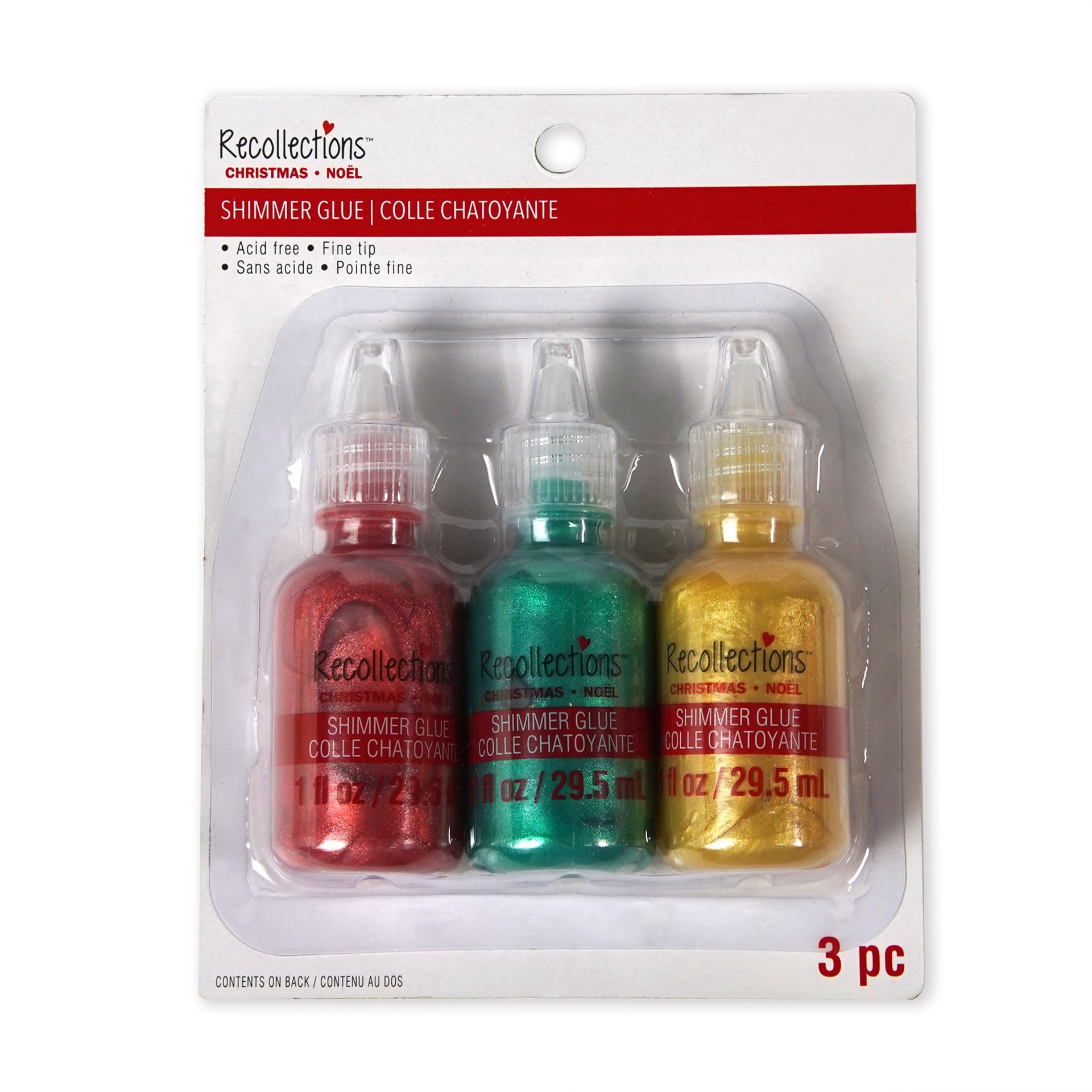 slide 6 of 6, Red, Green & Gold Shimmer Glue Set By Recollections, 1 fl oz