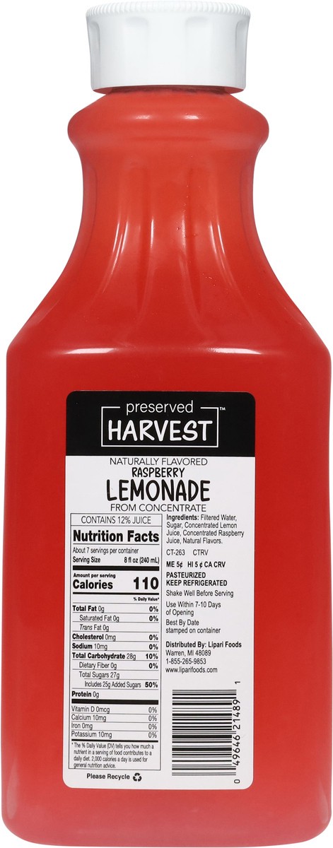 slide 5 of 14, Preserved Harvest Raspberry Lemonade from Concentrate 52 fl oz, 52 fl oz