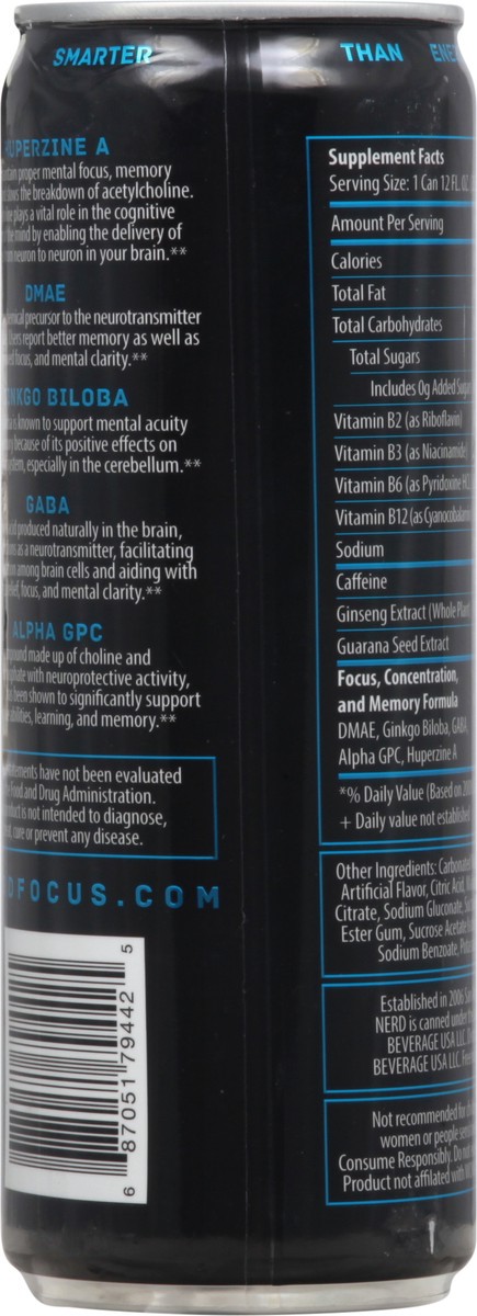 slide 9 of 9, Nerd Focus + Energy Supplement 12 fl oz, 12 fl oz