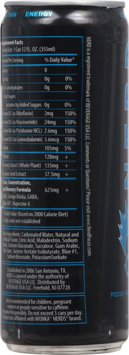 slide 4 of 9, Nerd Focus + Energy Supplement 12 fl oz, 12 fl oz