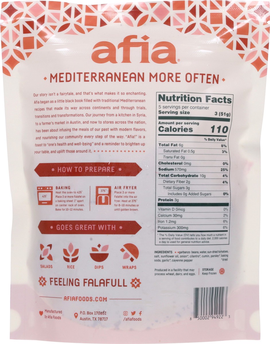 slide 6 of 9, Afia Sun-Dried Tomato Falafel 9 oz, 7 oz