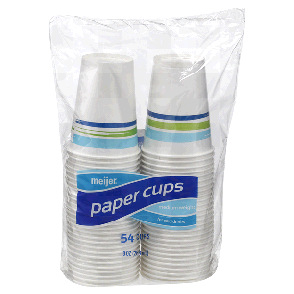 slide 1 of 1, Meijer Paper Cups, 54 ct; 9 oz