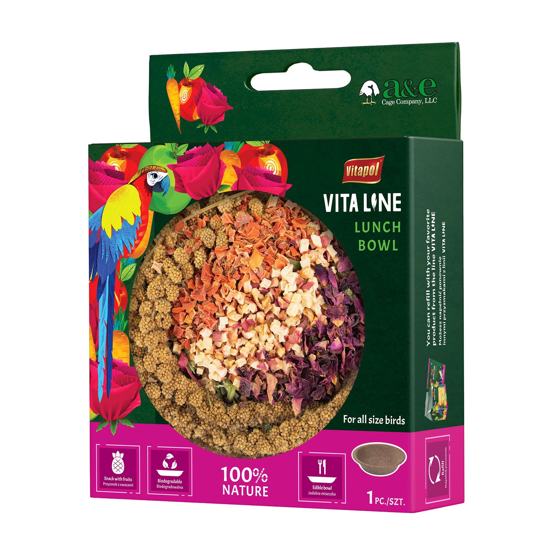 slide 1 of 1, A&E Cage Company Millet Bird Salad Bowl, 1 ct