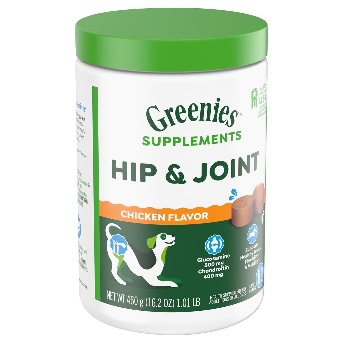 slide 2 of 4, Greenies All Sizes Adult Hip & Joint Chicken Flavor Supplements 80 Soft Chews, 80 ct