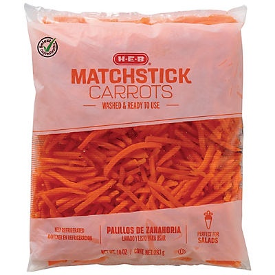 slide 1 of 1, H-E-B Select Ingredients Matchstick Carrots, 10 oz
