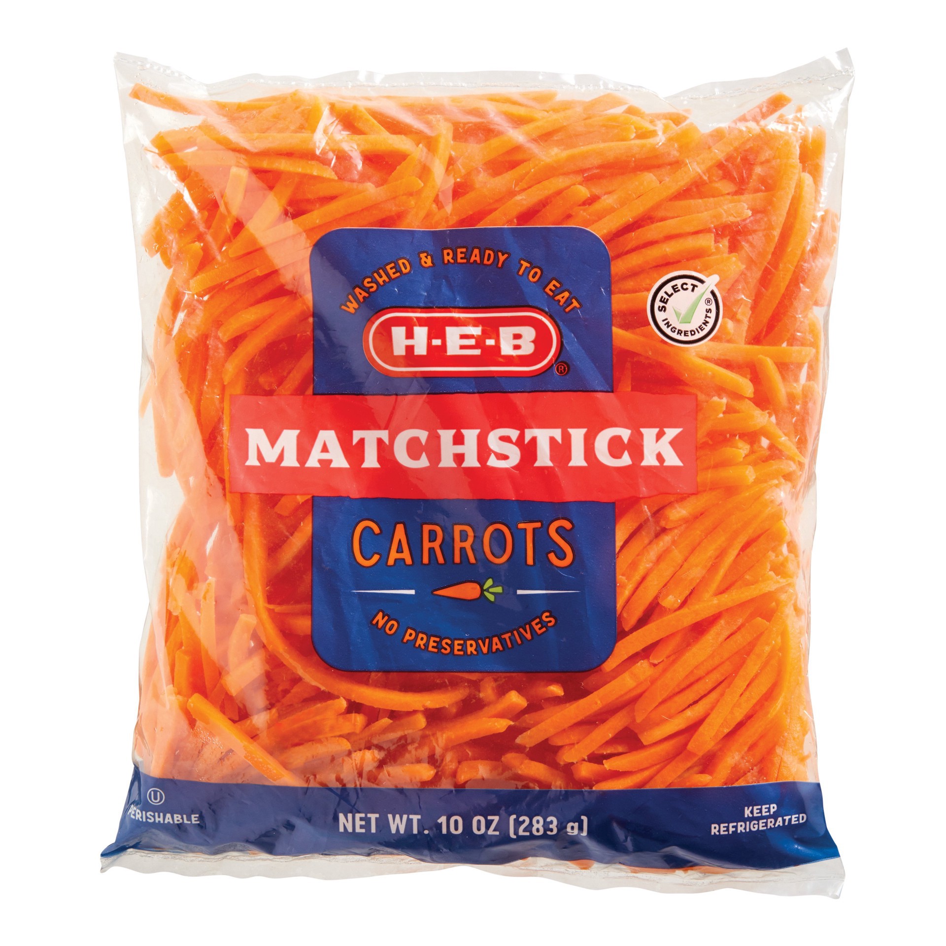 slide 1 of 1, H-E-B Select Ingredients Matchstick Carrots, 10 oz