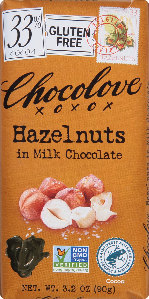 slide 3 of 9, Chocolove Hazelnuts In Milk Chocolate Bar, 3.2 oz