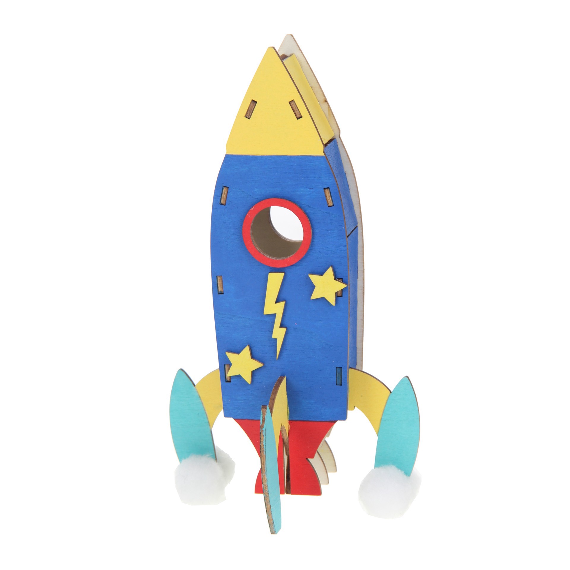 slide 2 of 3, 3d Rocket Wood Crafting Kit By Creatology, 4.37 in x 8 in x 4.37 in