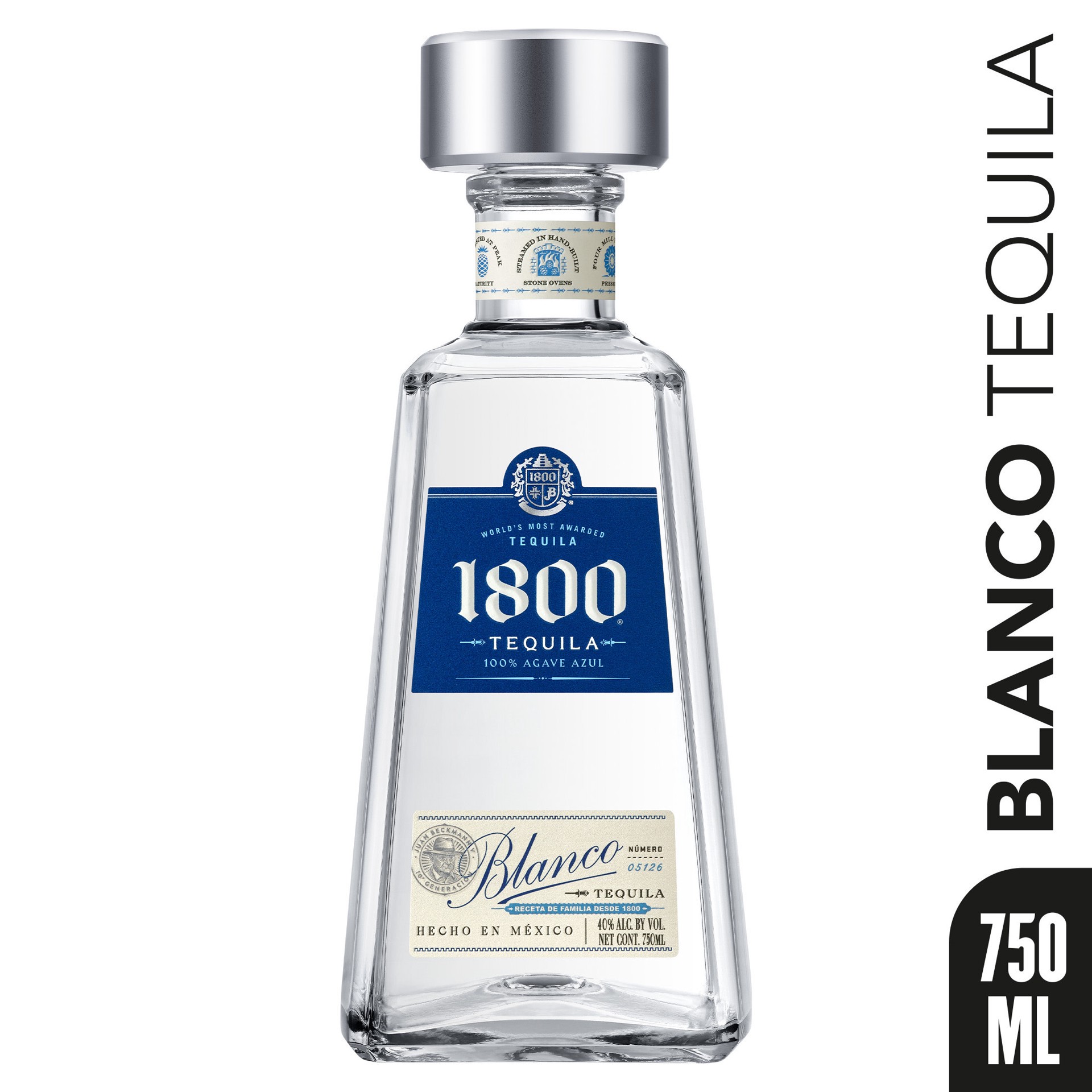slide 3 of 5, 1800 Silver 100% Agave Reserva Tequila 750.0 ml, 750 ml