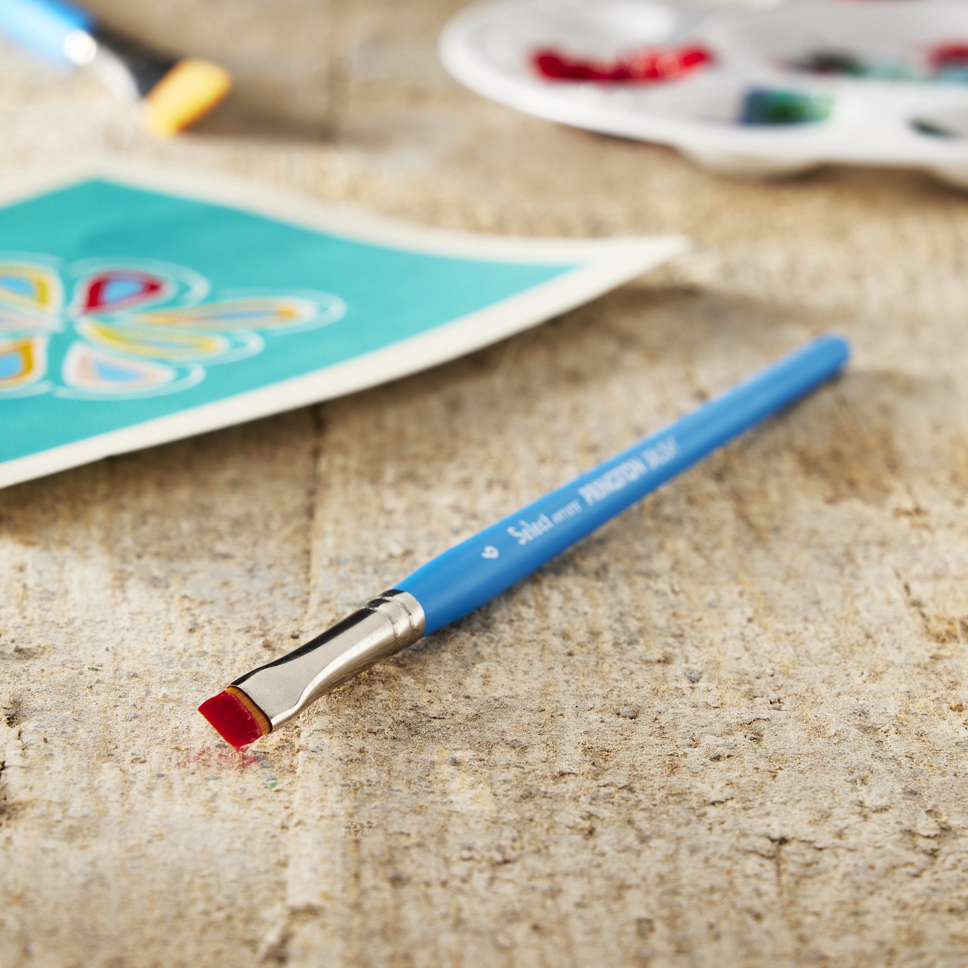 slide 5 of 5, Princeton Artist Brush Co Princeton Select Artiste Series 3750 Short Handle Chisel Blender Brush, 1 ct