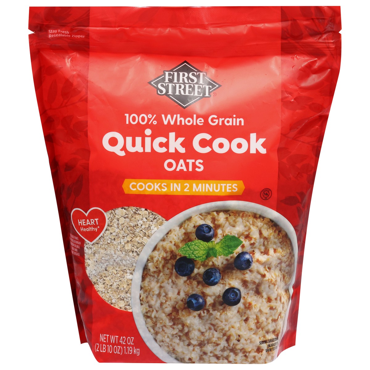 slide 1 of 6, First Street Quick Oats, 42 oz