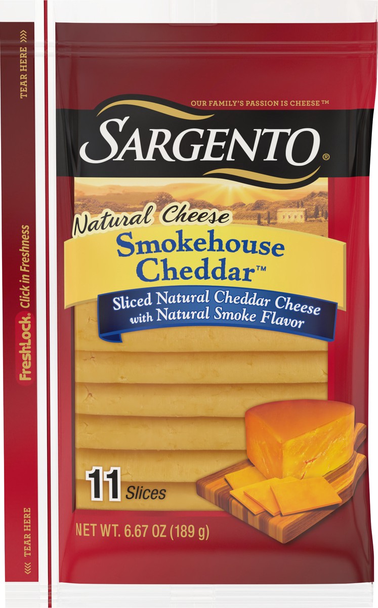 slide 7 of 8, Sargento Natural Smokehouse Cheddar Sliced Cheese - 6.67oz/11 slices, 6.67 oz