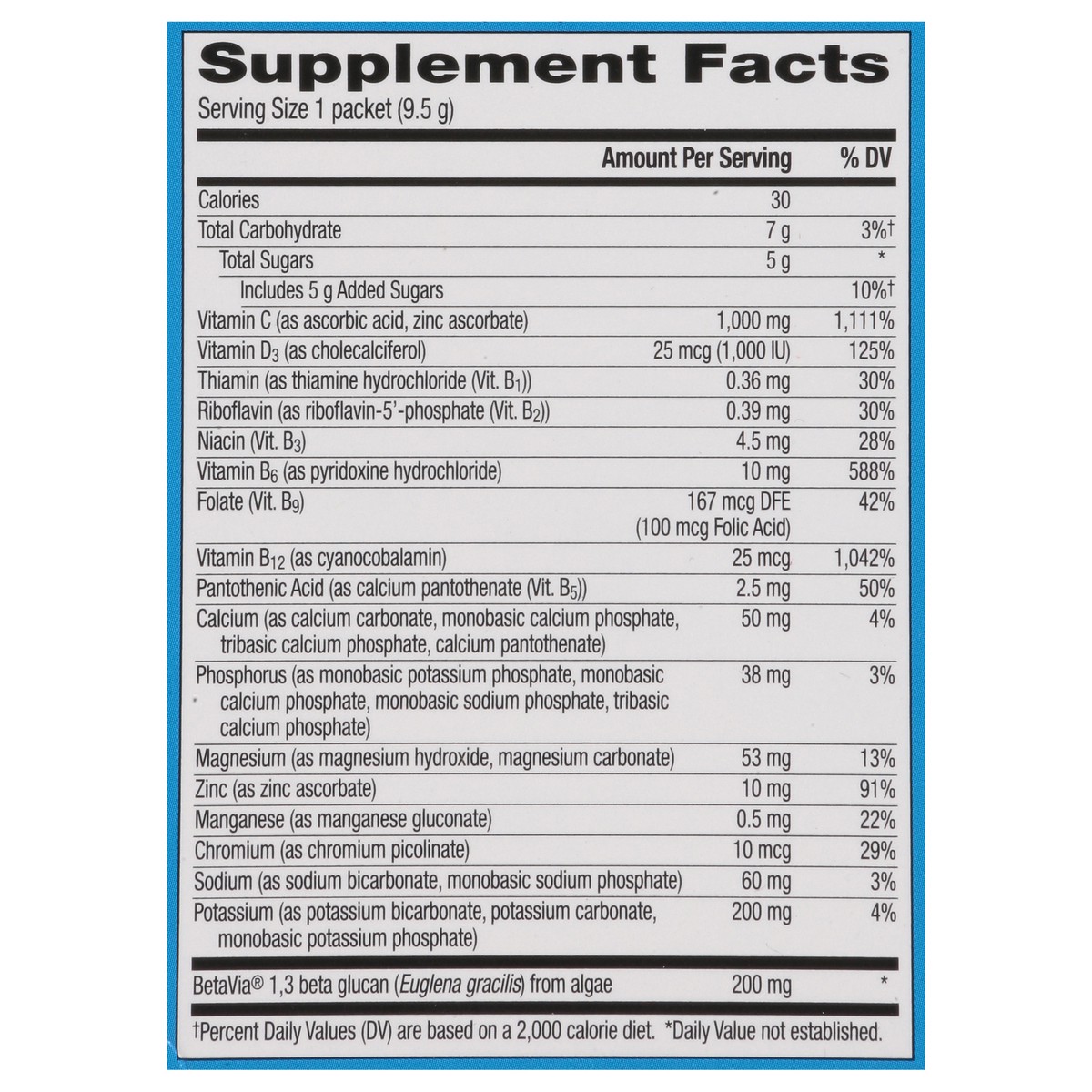 slide 11 of 12, Emergen-C Immune+ Triple Action Vitamin C Powder, BetaVia (R), Super Orange – 10 Count, 10 ct / 3.3 oz