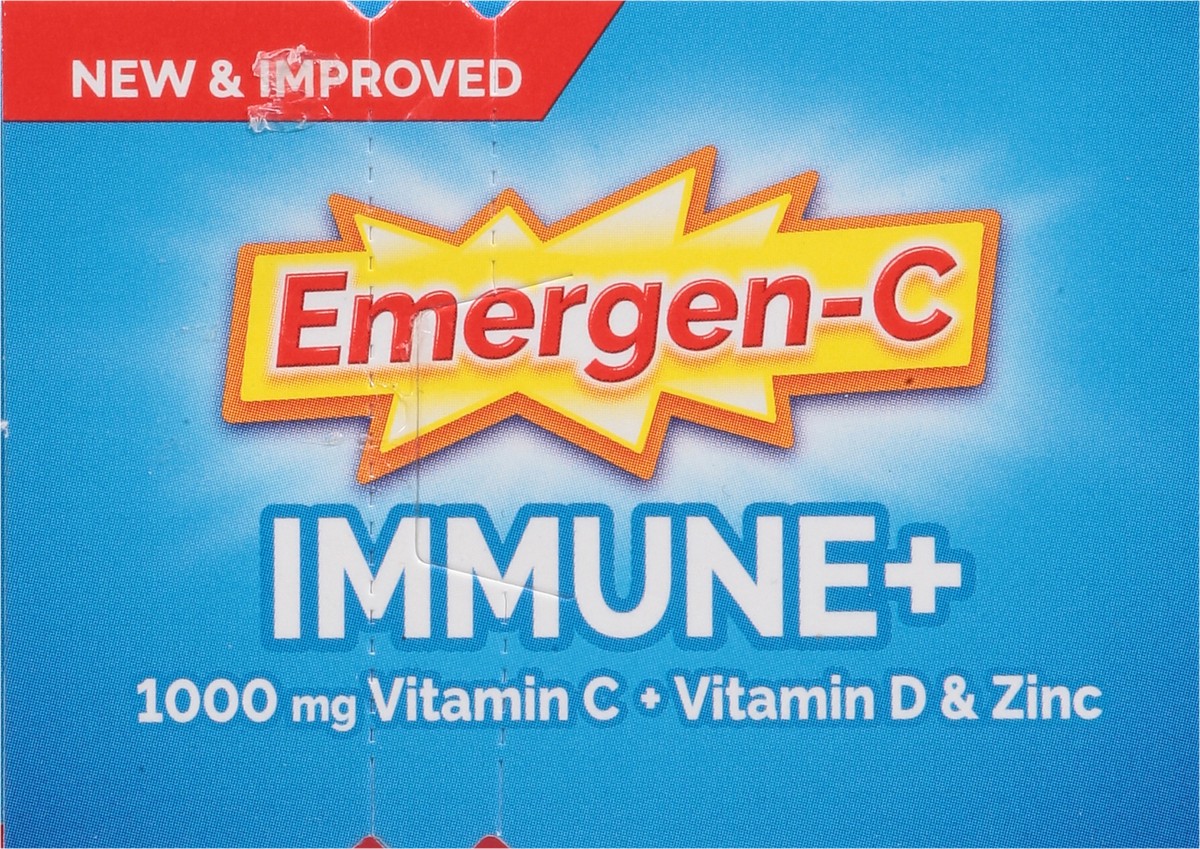slide 7 of 12, Emergen-C Immune+ Triple Action Vitamin C Powder, BetaVia (R), Super Orange – 10 Count, 10 ct / 3.3 oz