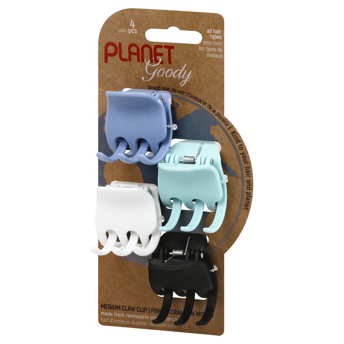 slide 3 of 10, Goody Planet Medium Claw Clip 4 ea, 4 ct