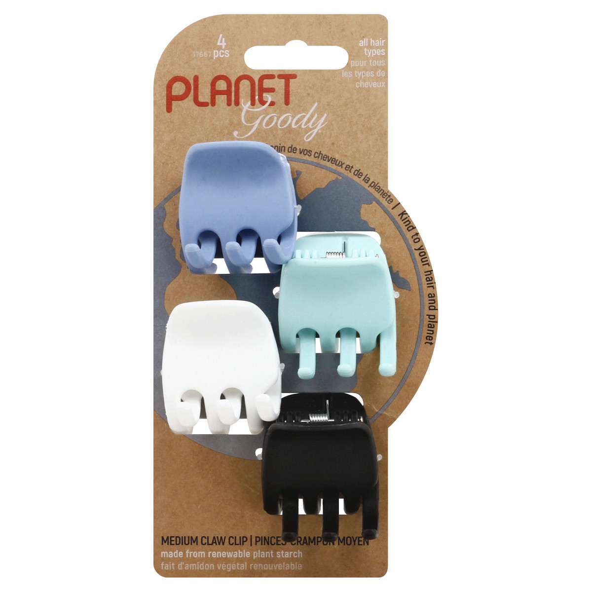 slide 4 of 10, Goody Planet Medium Claw Clip 4 ea, 4 ct