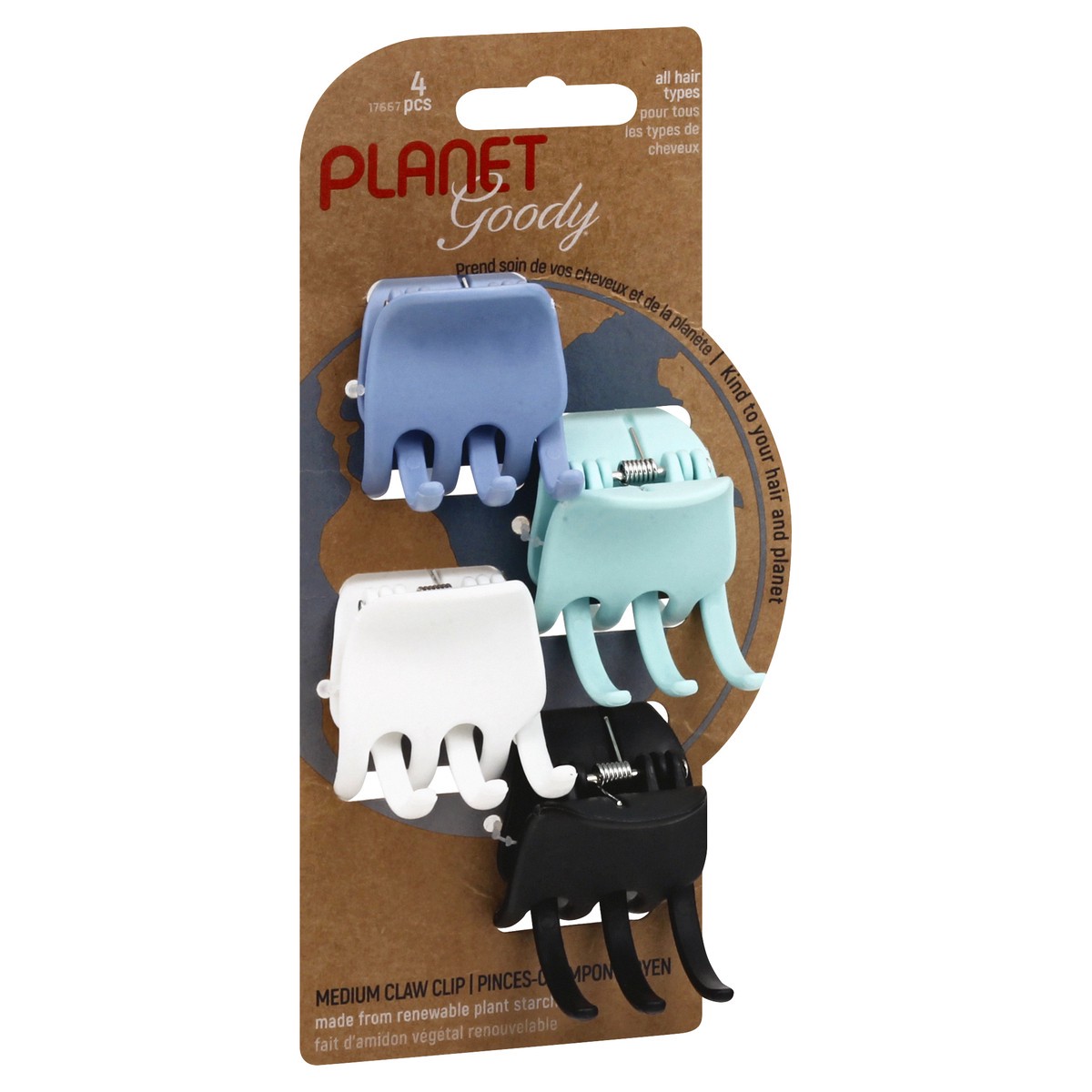 slide 7 of 10, Goody Planet Medium Claw Clip 4 ea, 4 ct