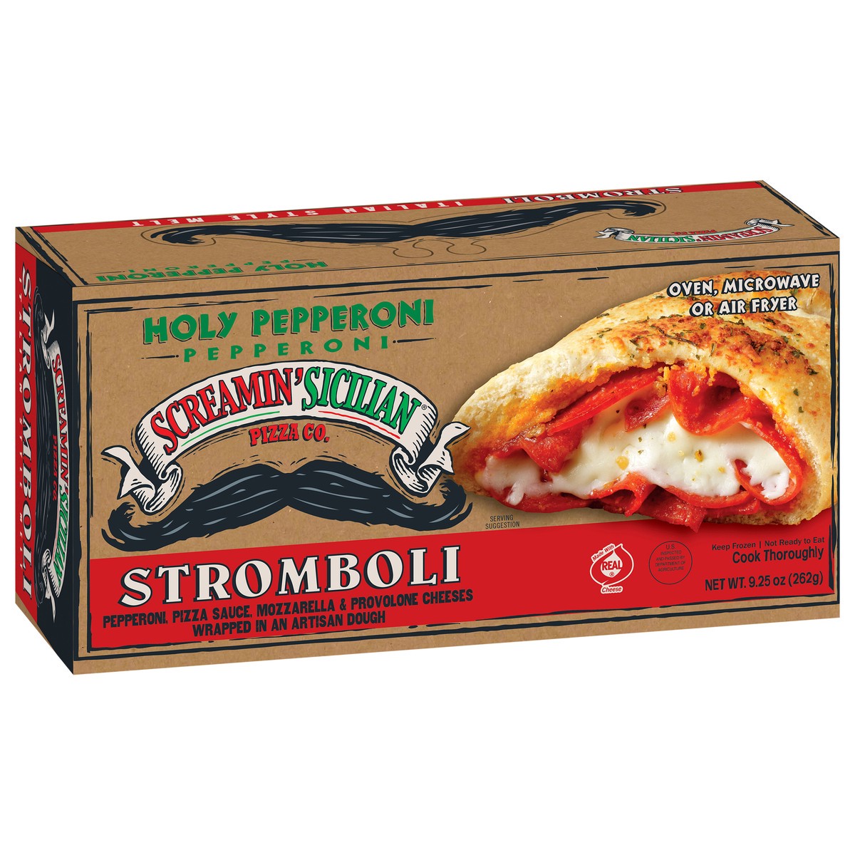 slide 2 of 9, Screamin' Sicilian Single Serve Stromboli Holy Pepperoni, 9.25 oz