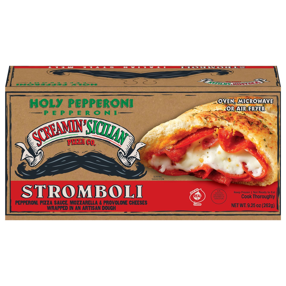 slide 1 of 9, Screamin' Sicilian Single Serve Stromboli Holy Pepperoni, 9.25 oz