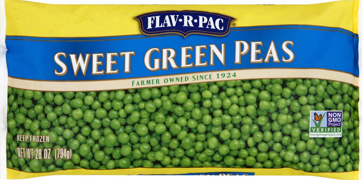 slide 4 of 6, Flav-R-Pac Green Peas 28 oz, 28 oz