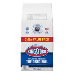 Kingsford Original Charcoal Briquettes, BBQ Charcoal for Grilling, 12 Pounds Each, Pack of 2