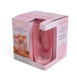 Core Bamboo Brooklyn Steel Can Glass Set - 4 Pack - Pink