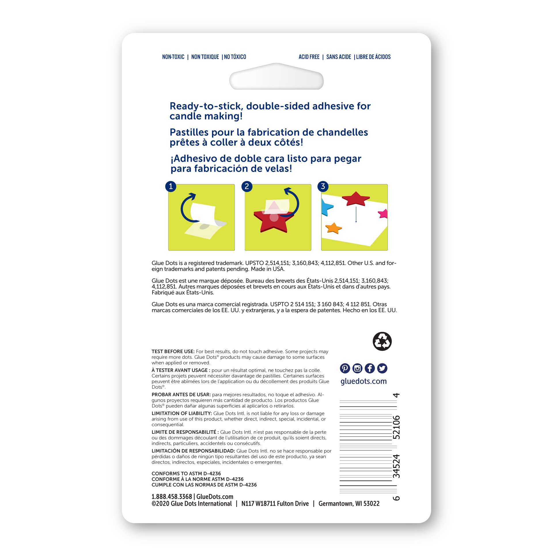 slide 2 of 3, Glue Dots Mini Dots, 3/16 in