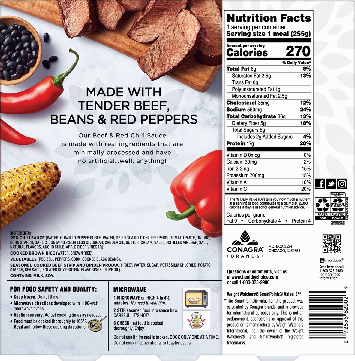 slide 9 of 9, Healthy Choice Simply Streamers Beef & Red Chili Sauce 9 oz, 9 oz