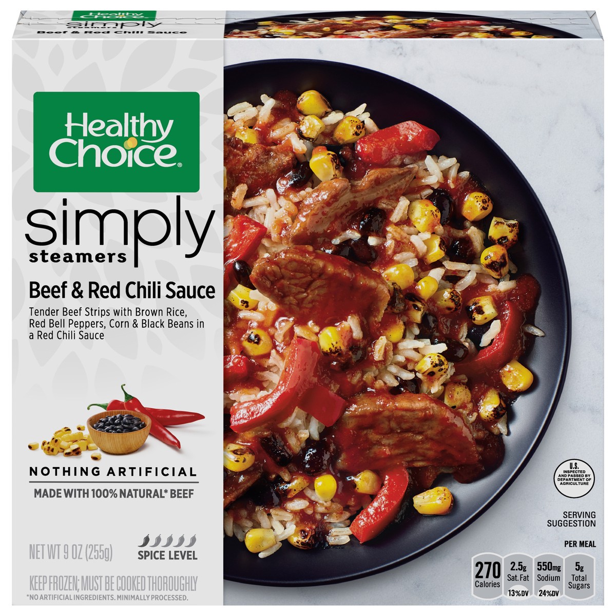 slide 1 of 9, Healthy Choice Simply Streamers Beef & Red Chili Sauce 9 oz, 9 oz