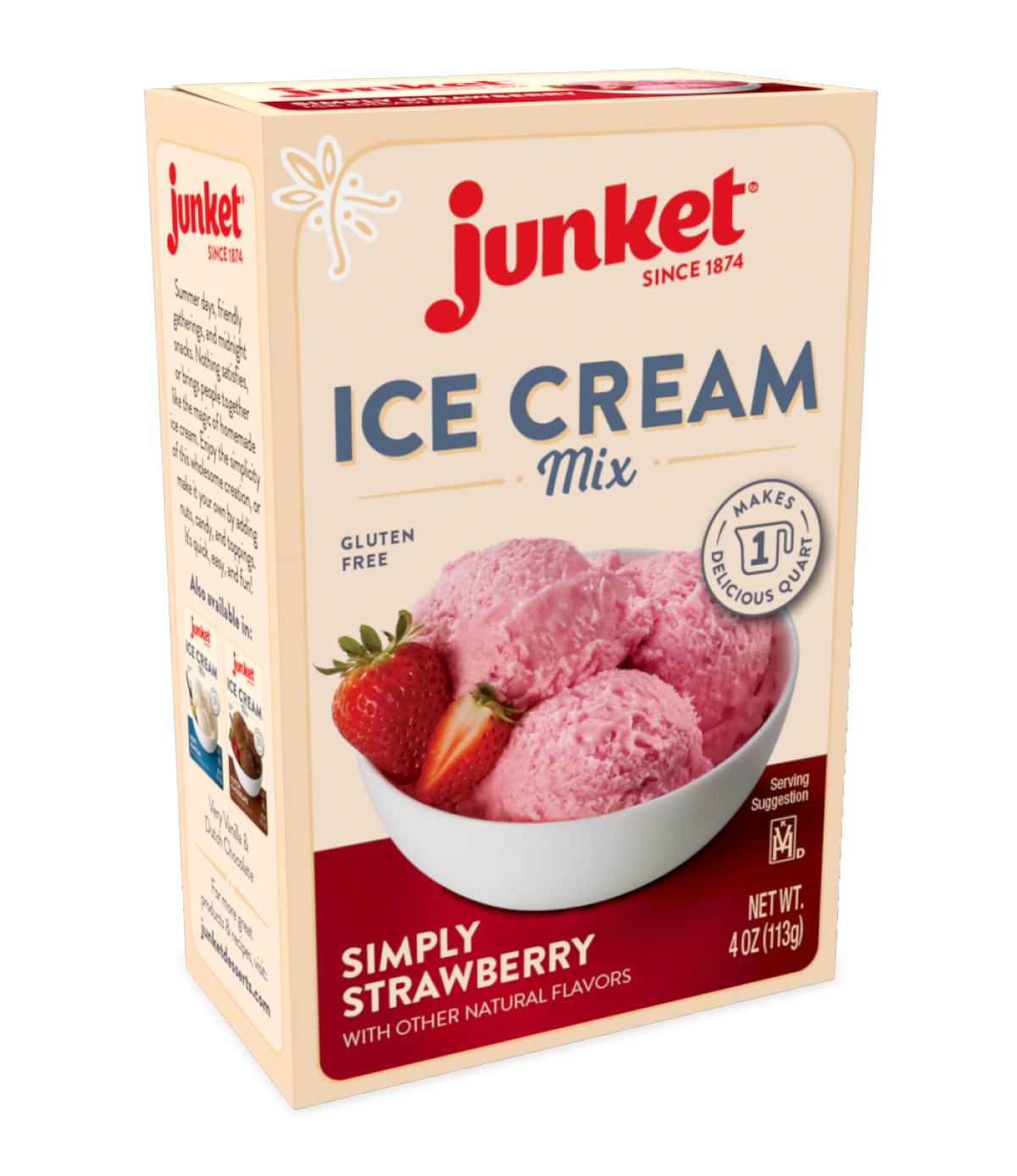 slide 1 of 7, Junket Simply Strawberry Ice Cream Mix, 4 oz
