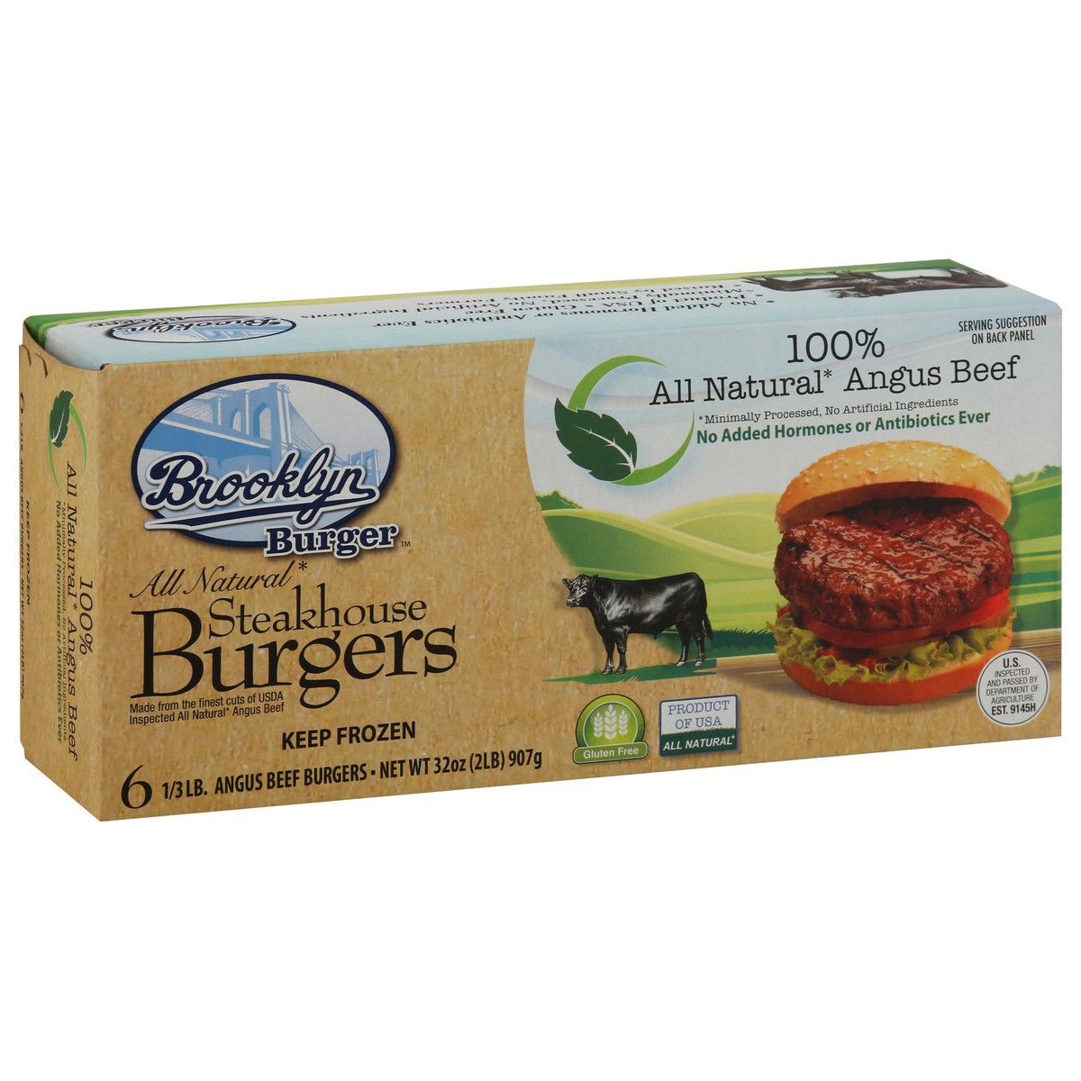 slide 9 of 11, Brooklyn Burger All Natural Steakhouse Angus Beef Burgers 6 ea, 6 ct