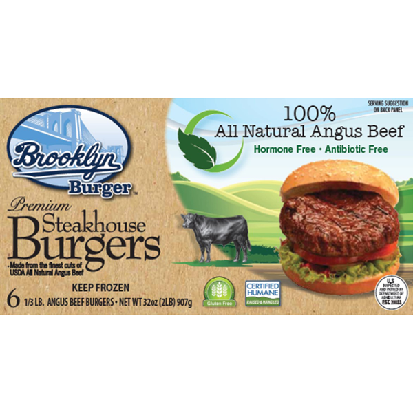slide 1 of 1, Brooklyn Burger All Natural Angus Burgers, 32 oz