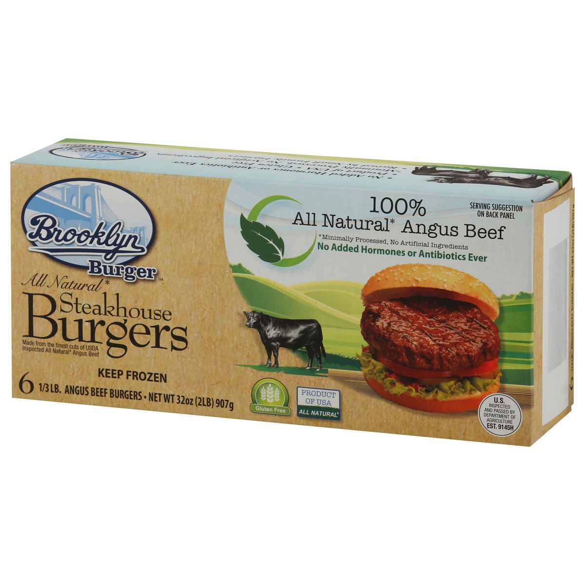 slide 6 of 11, Brooklyn Burger All Natural Steakhouse Angus Beef Burgers 6 ea, 6 ct