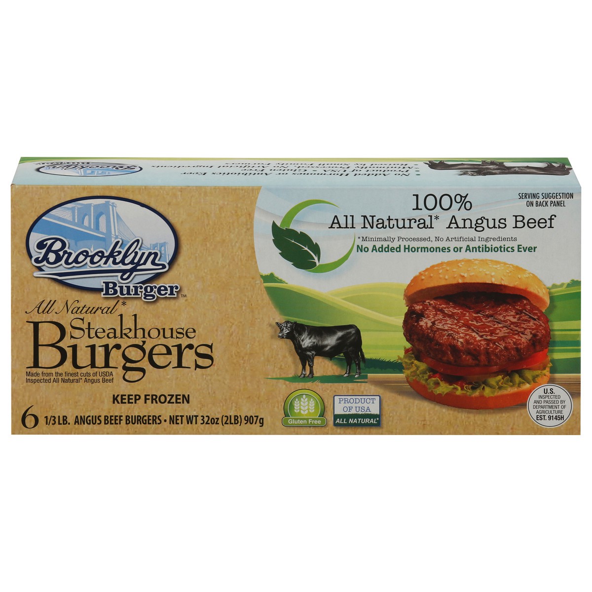 slide 11 of 11, Brooklyn Burger All Natural Steakhouse Angus Beef Burgers 6 ea, 6 ct