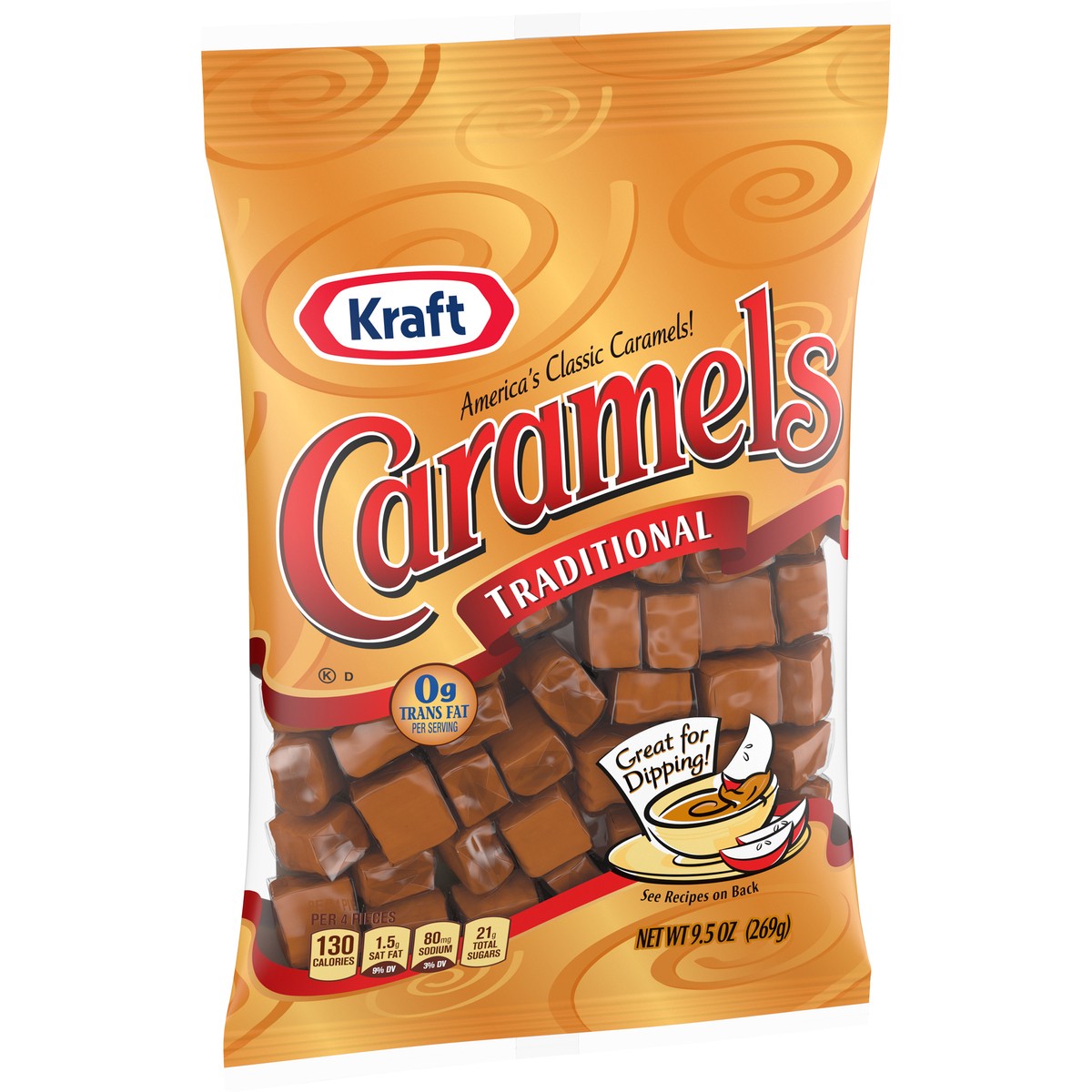 slide 8 of 13, Kraft America's Classic Individually Wrapped Candy Caramels, 9.5 oz Bag, 9.5 oz