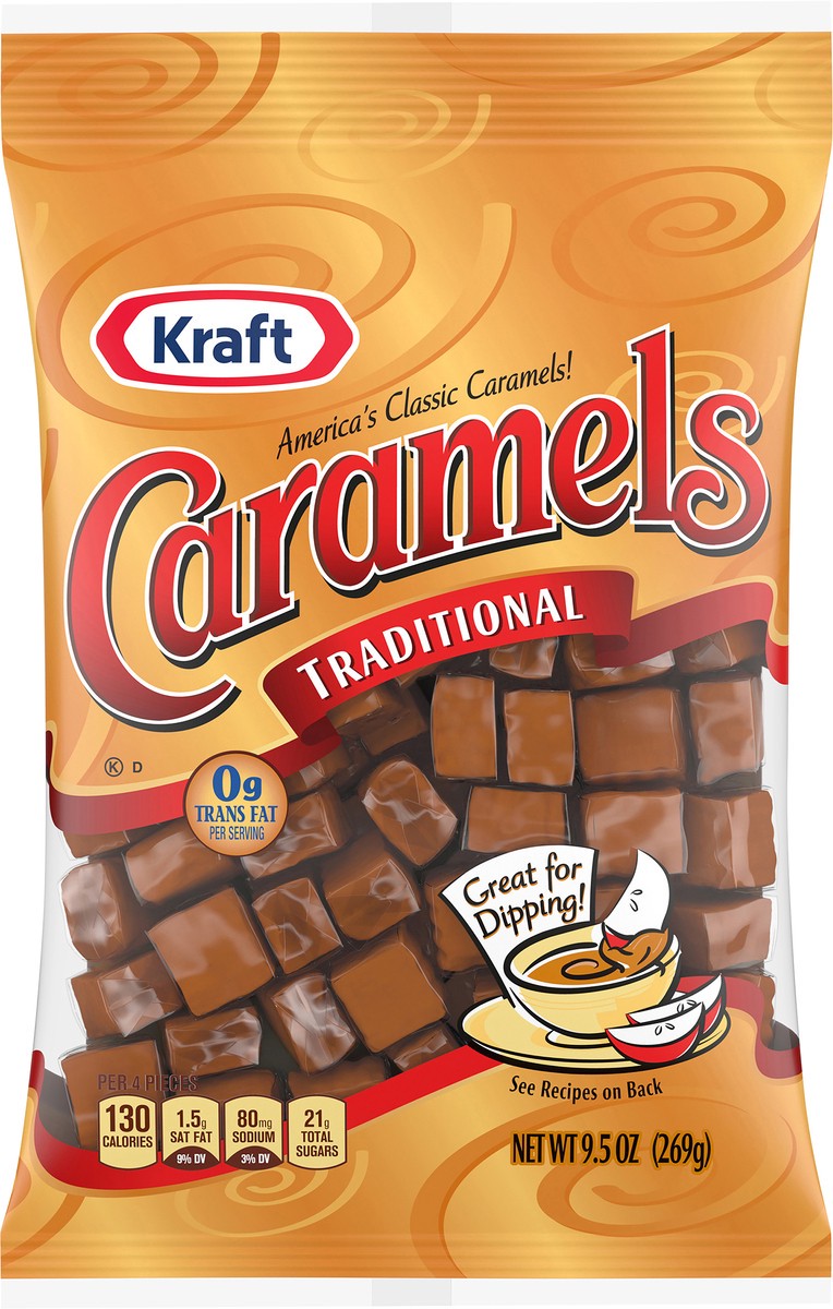 slide 9 of 13, Kraft America's Classic Individually Wrapped Candy Caramels, 9.5 oz Bag, 9.5 oz