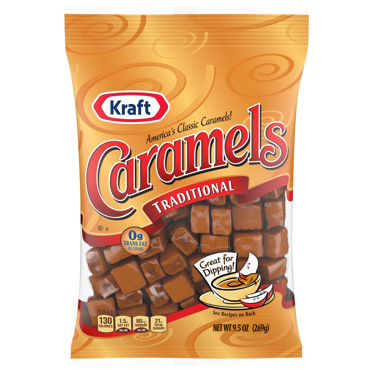 slide 11 of 13, Kraft America's Classic Individually Wrapped Candy Caramels, 9.5 oz Bag, 9.5 oz