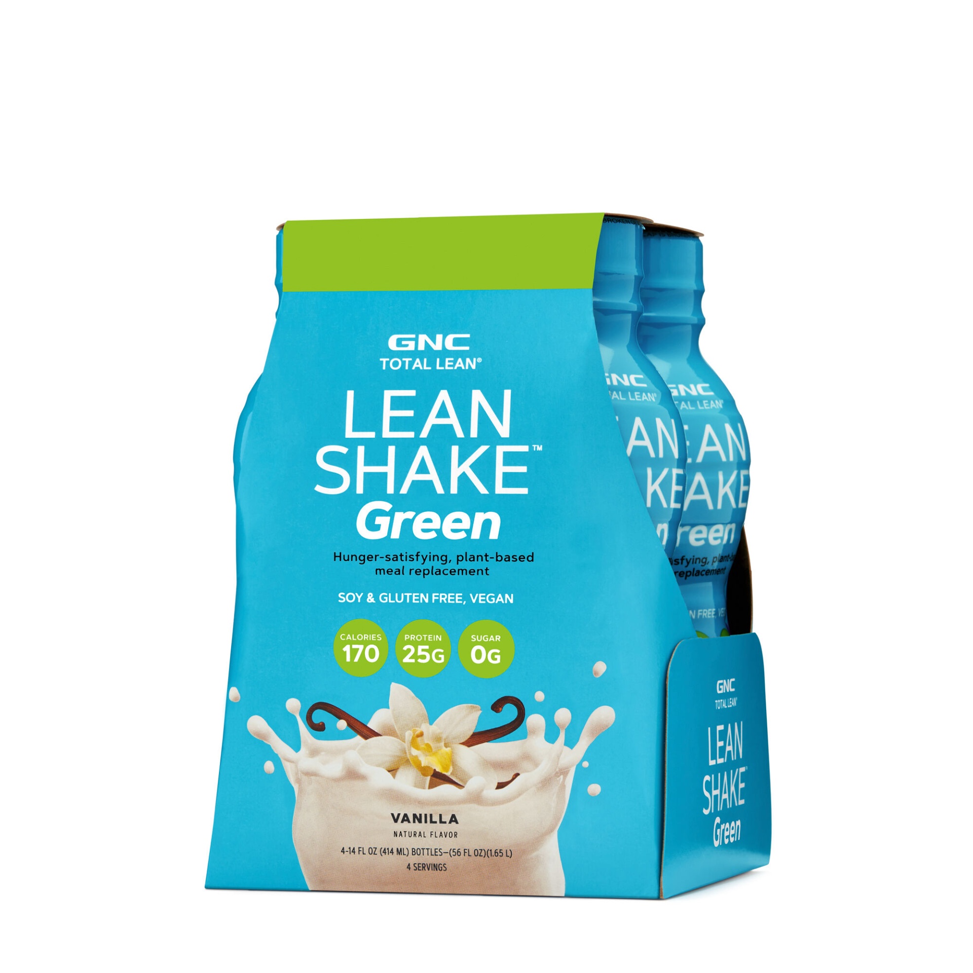 slide 1 of 1, GNC Total Lean Lean Shake Green - Vanilla, 4 ct