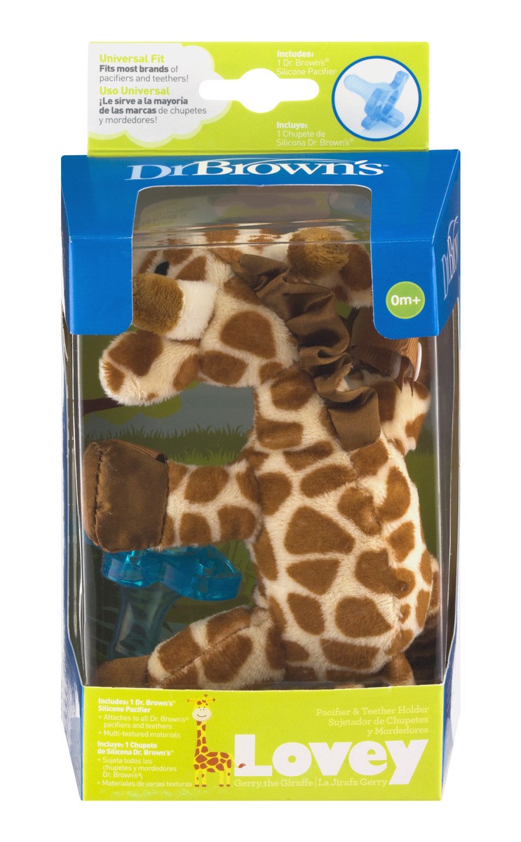 slide 1 of 9, Dr. Brown's Gerry The Giraffe Lovey Pacifier & TeeTher Holder, 1 ct