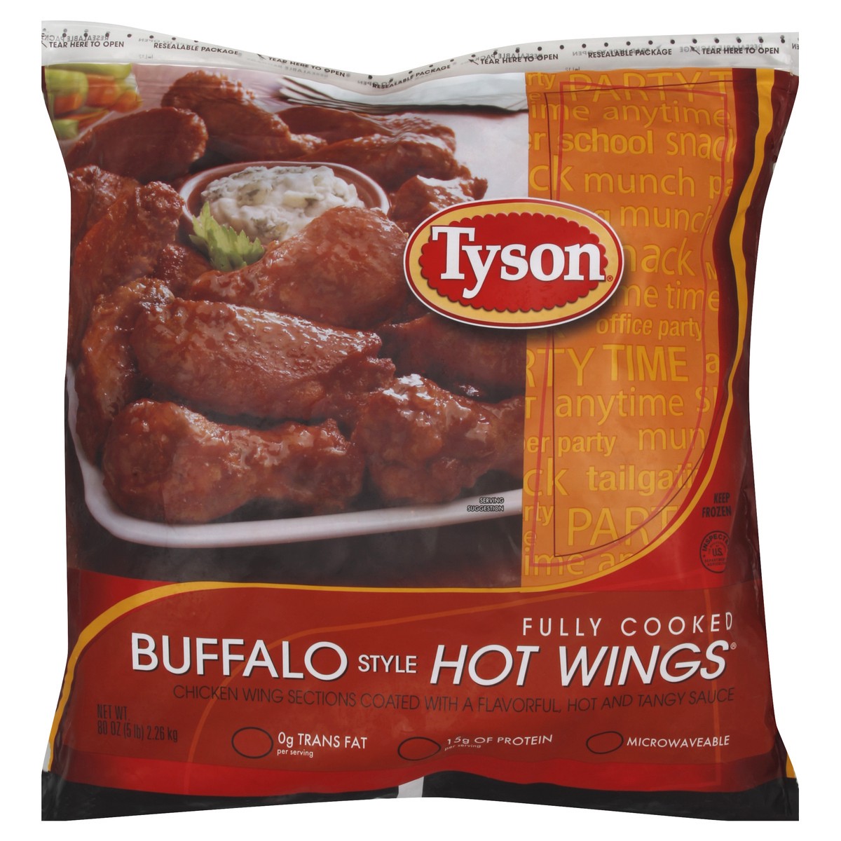 slide 2 of 5, Tyson Hot Wings 80 oz, 80 oz