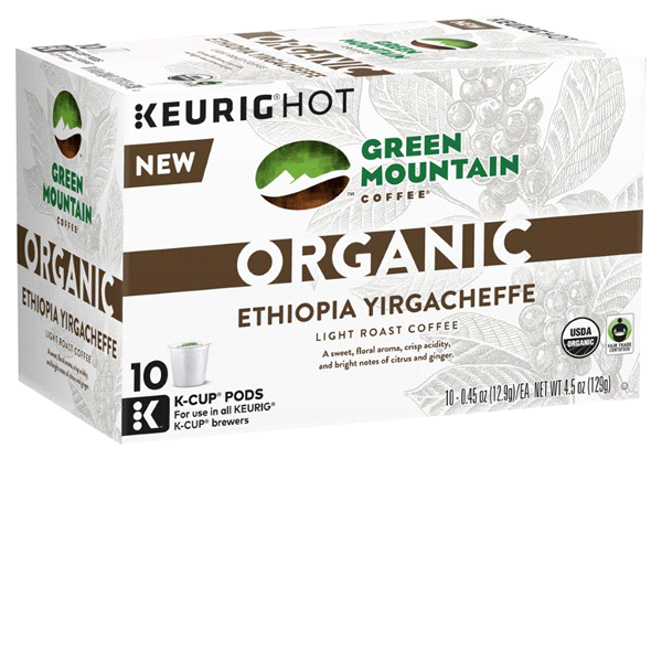 slide 1 of 1, Green Mountain Coffee Organic Ethiopia Yirgacheffe Coffee K-Cups, 10 ct; 0.45 oz