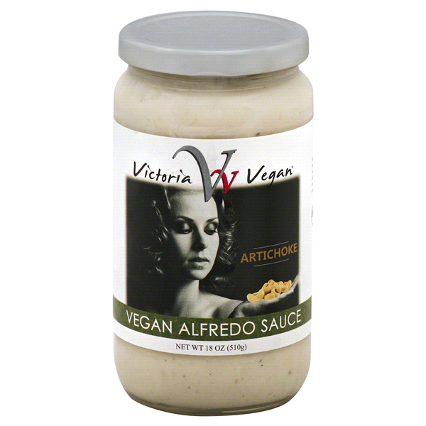 slide 1 of 1, Victoria Vegan Artichoke Pesto Alfredo Sauce, 18 oz