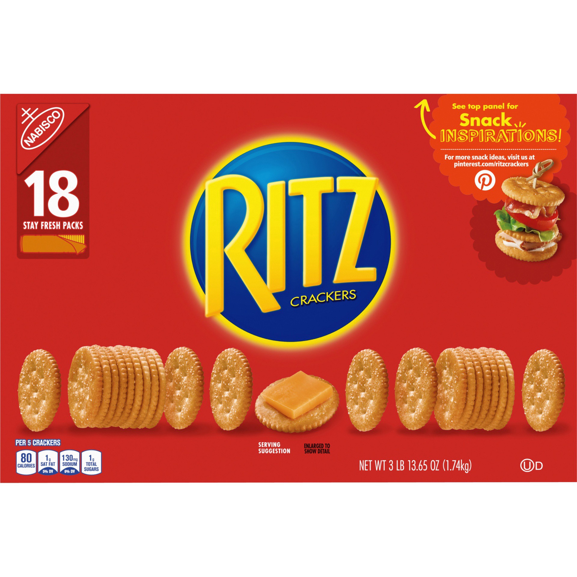slide 3 of 9, RITZ Original Crackers, 18 Count, 61.65 oz, 61.65 oz