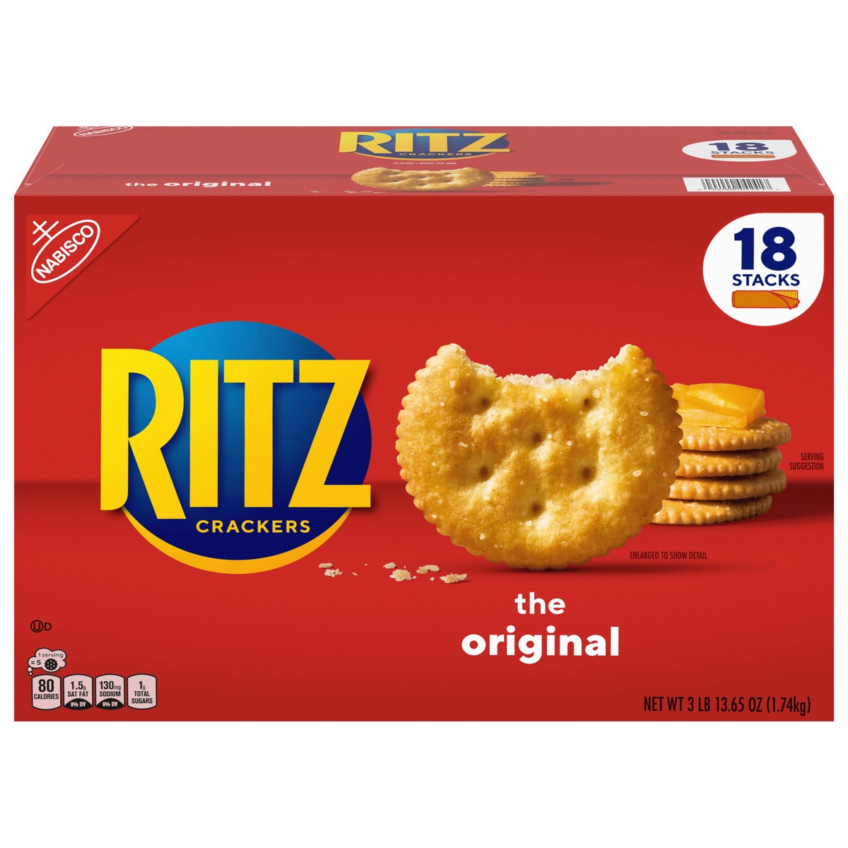 slide 1 of 9, RITZ Original Crackers, 18 Count, 61.65 oz, 61.65 oz