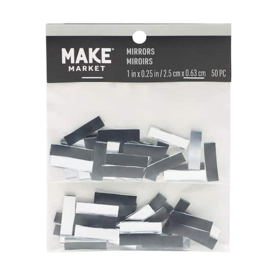 slide 1 of 3, 1" Rectangle Glass Mirrors, 50ct. By Make Market, 50 ct
