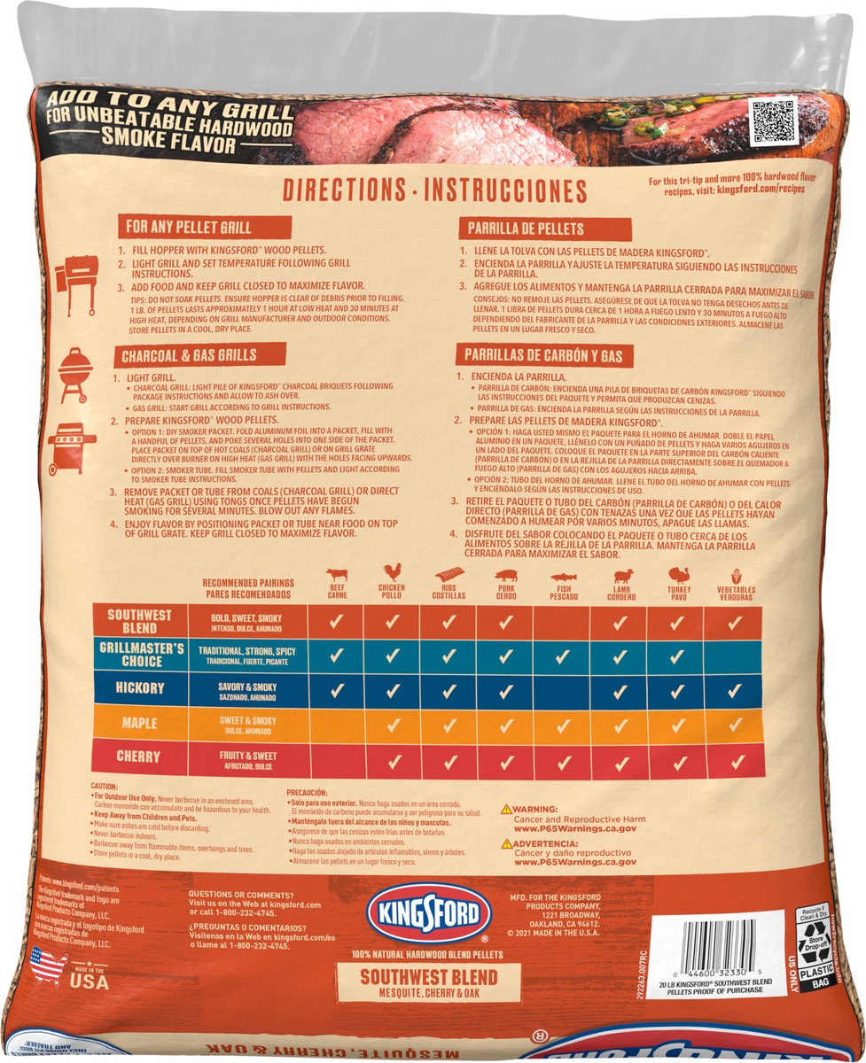 slide 6 of 9, Kingsford Signature Wood Pellets, Blend of Mesquite, Cherry, and Oak, 20lb, 20 lb